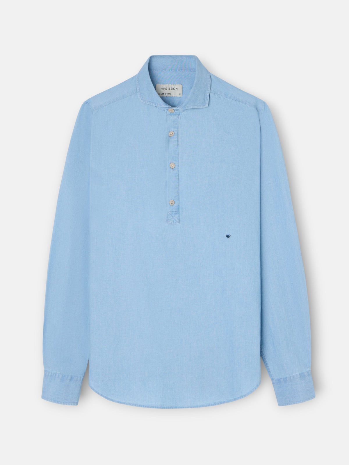 Light blue denim sport polo