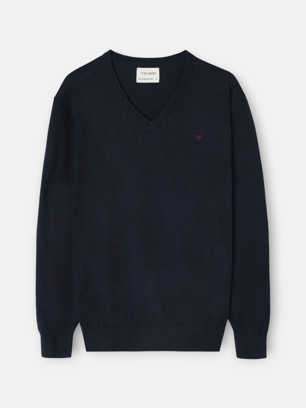 Jersey liso cuello pico azul marino