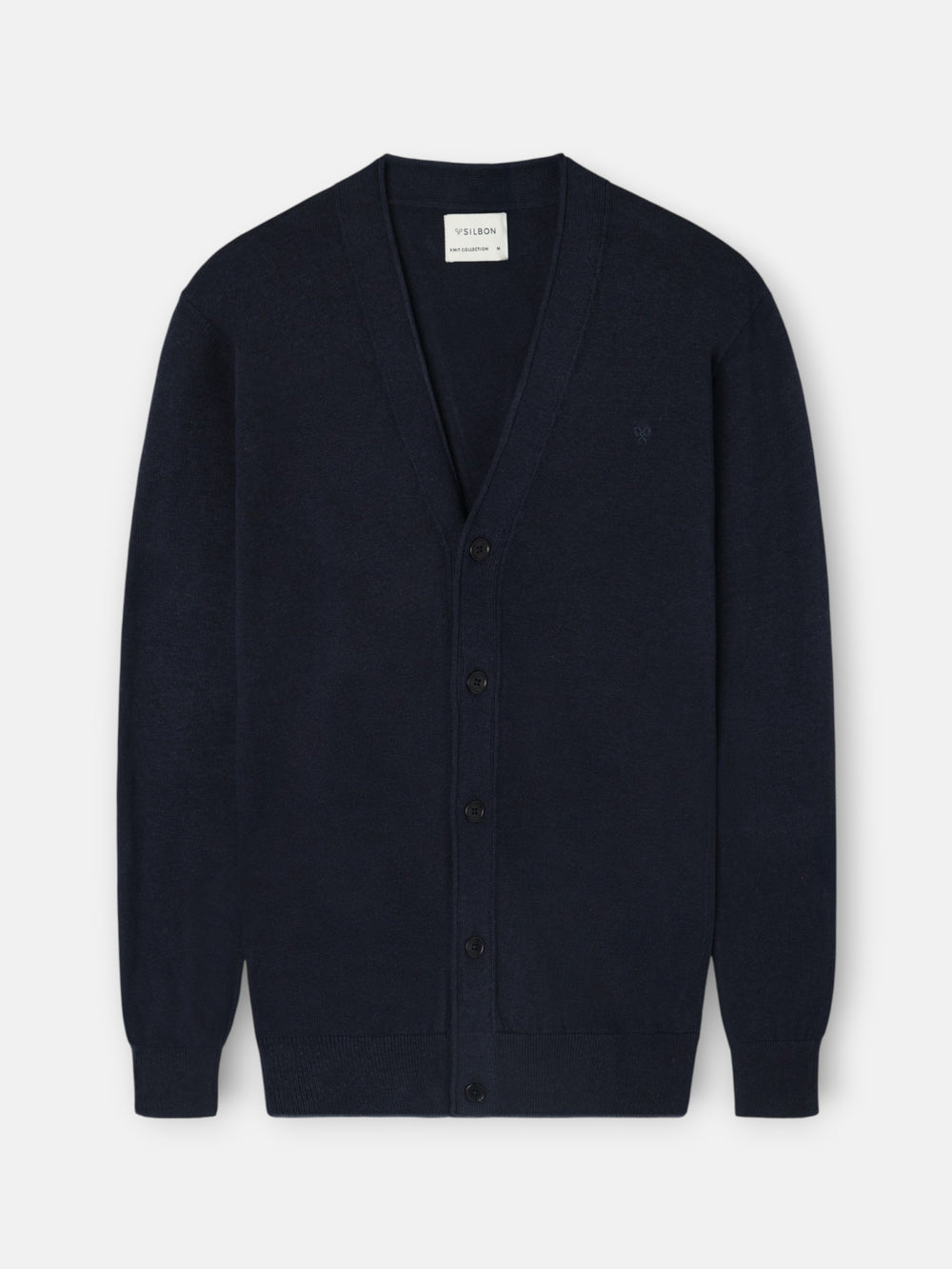 Navy blue button-down cardigan