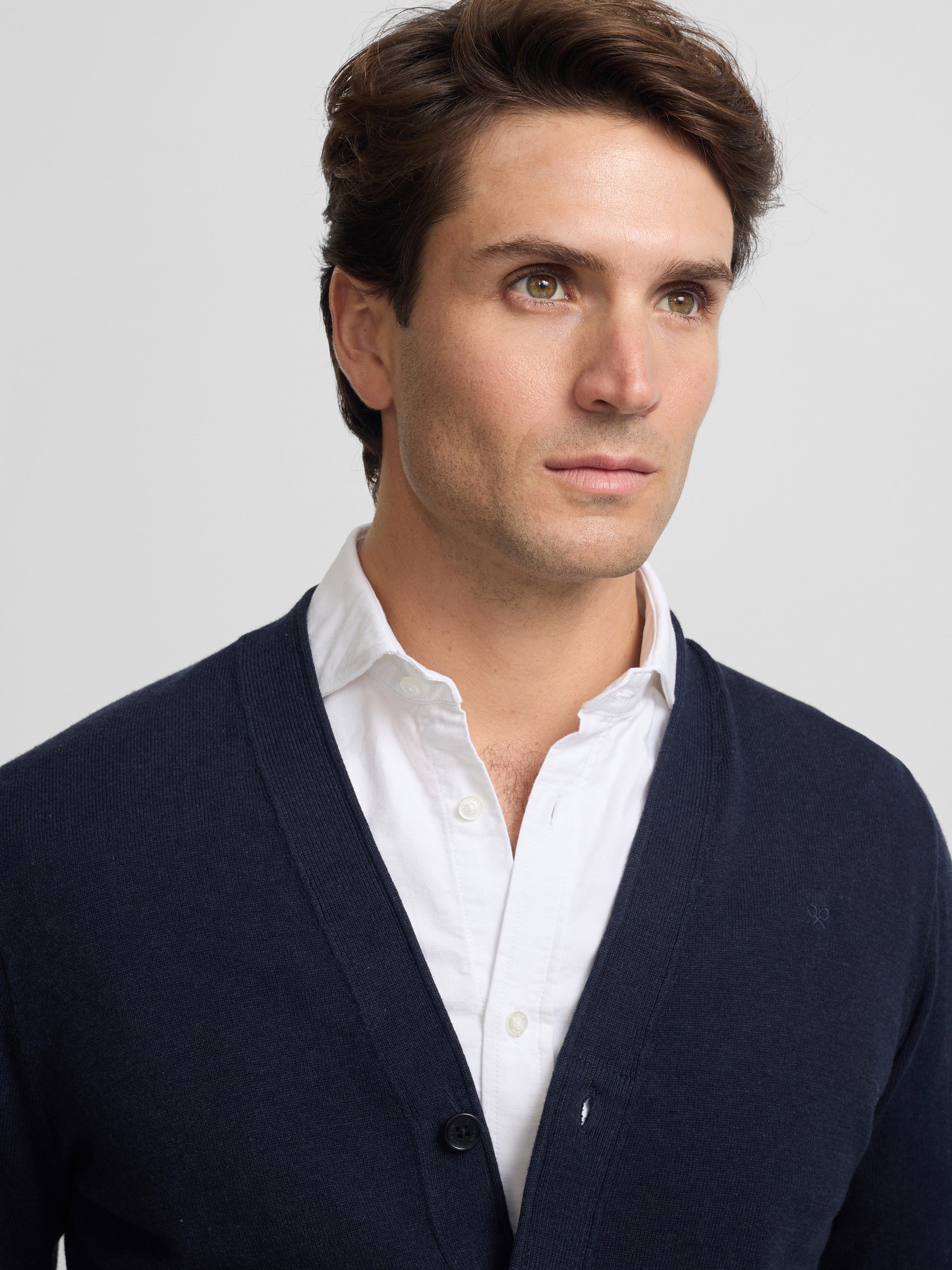 Cardigan com botões azul-marinho