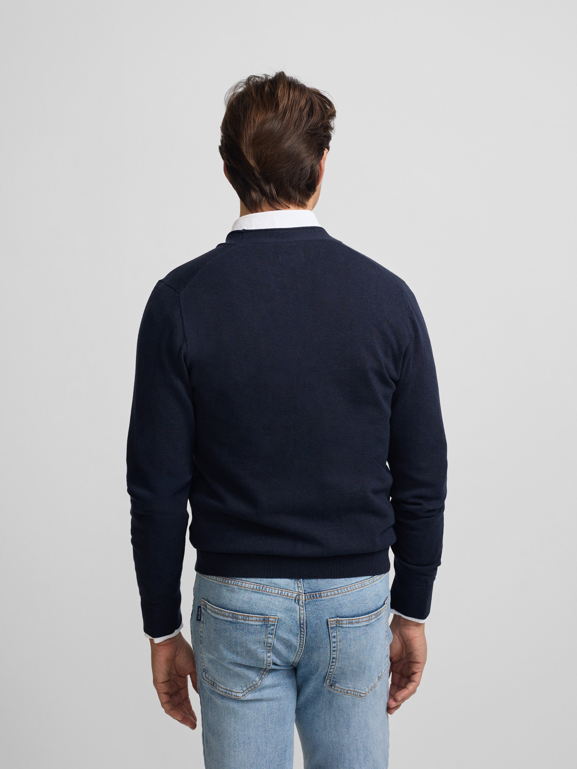 Cardigan com botões azul-marinho