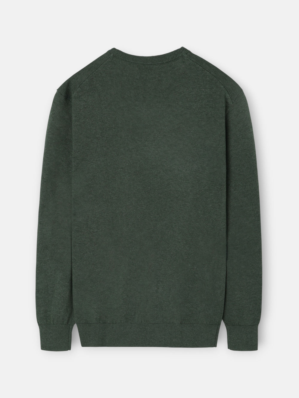 Jersey liso cuello pico verde oscuro