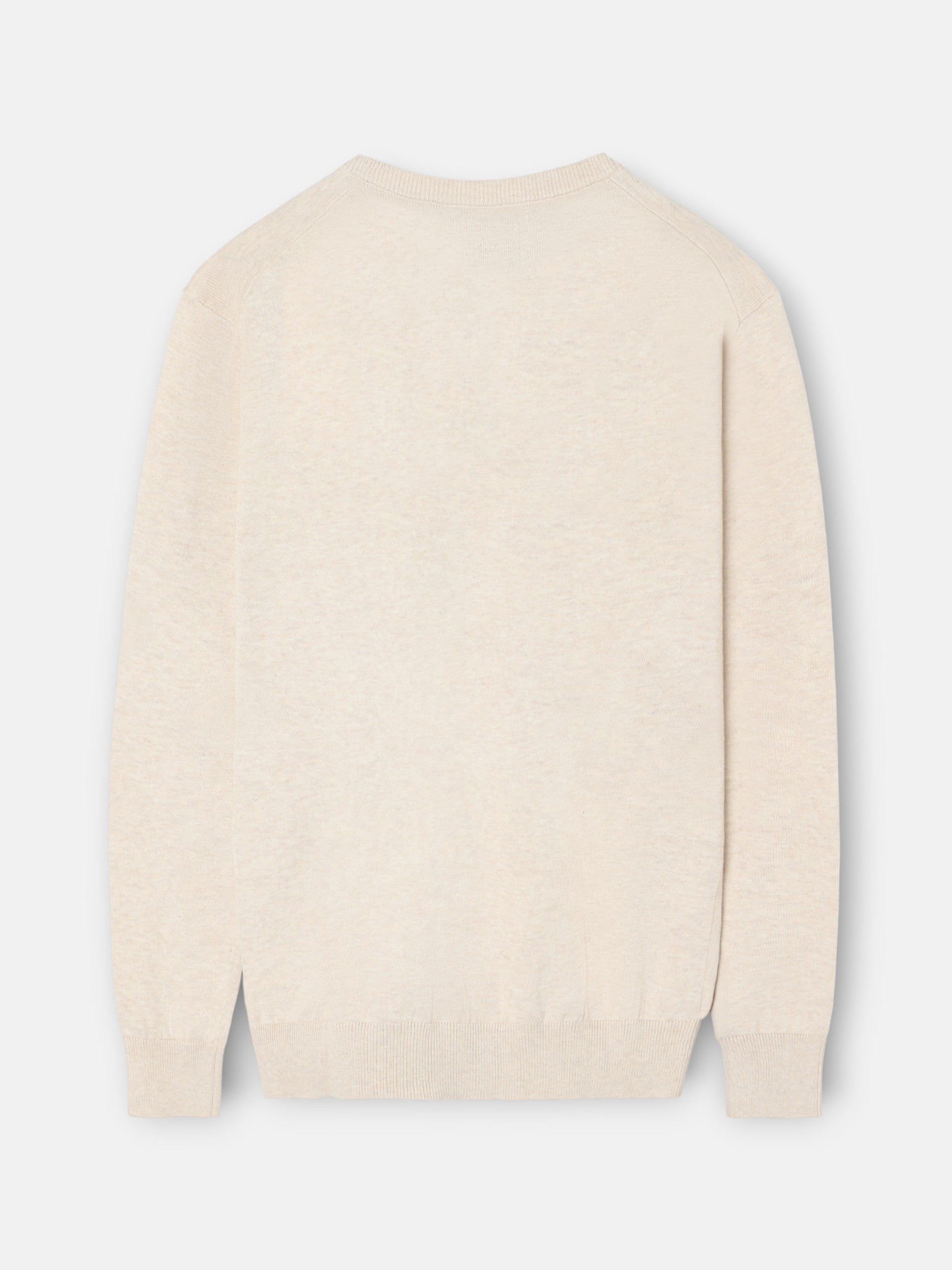 Camisola lisa decote redondo creme