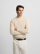Jersey liso cuello caja crema