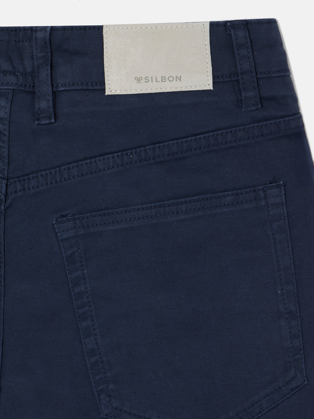Navy blue five-pocket sport trousers