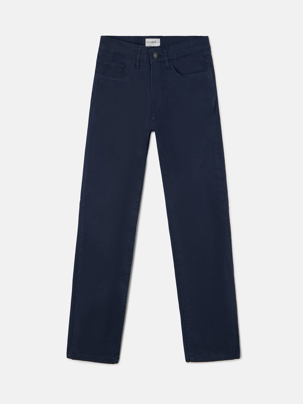 Navy blue five-pocket sport trousers