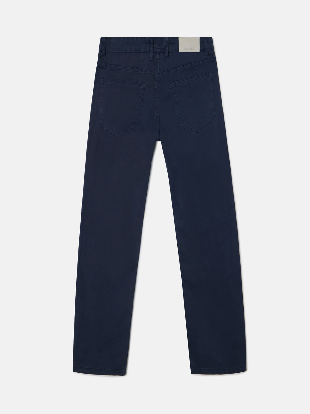 Navy blue five-pocket sport trousers
