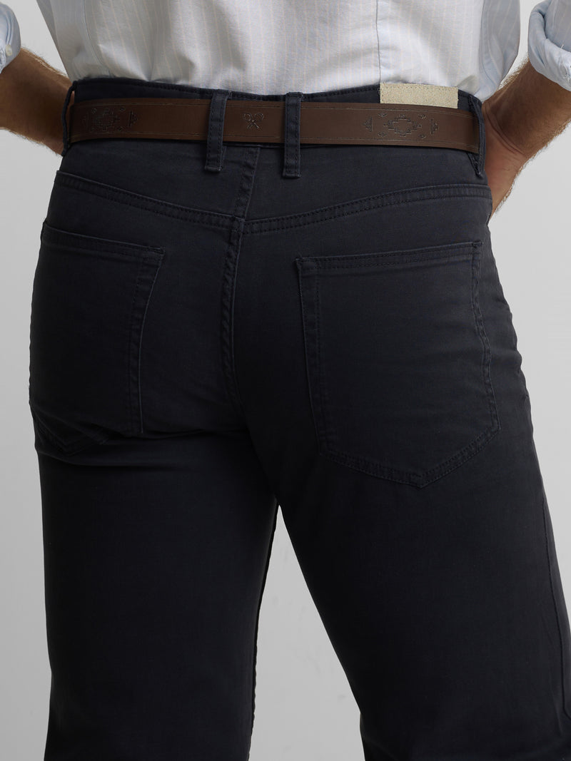 Calças desportivas cinco bolsos azul navy