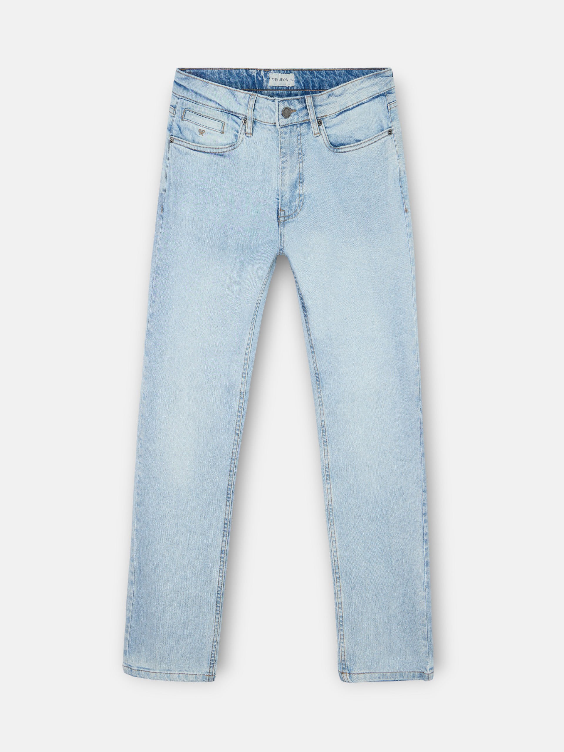 Light blue denim sports pants