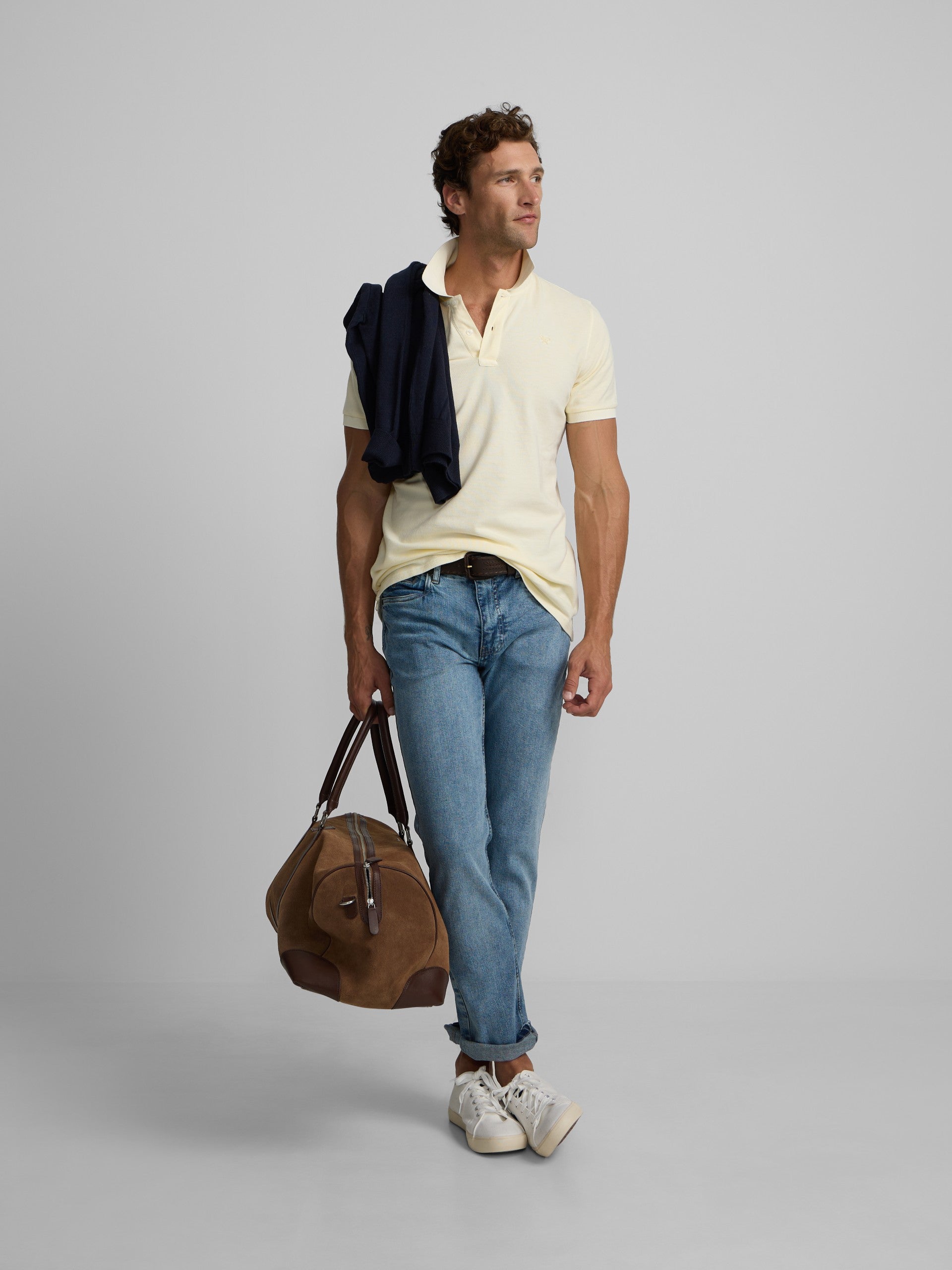 Pantalon de sport en denim bleu moyen