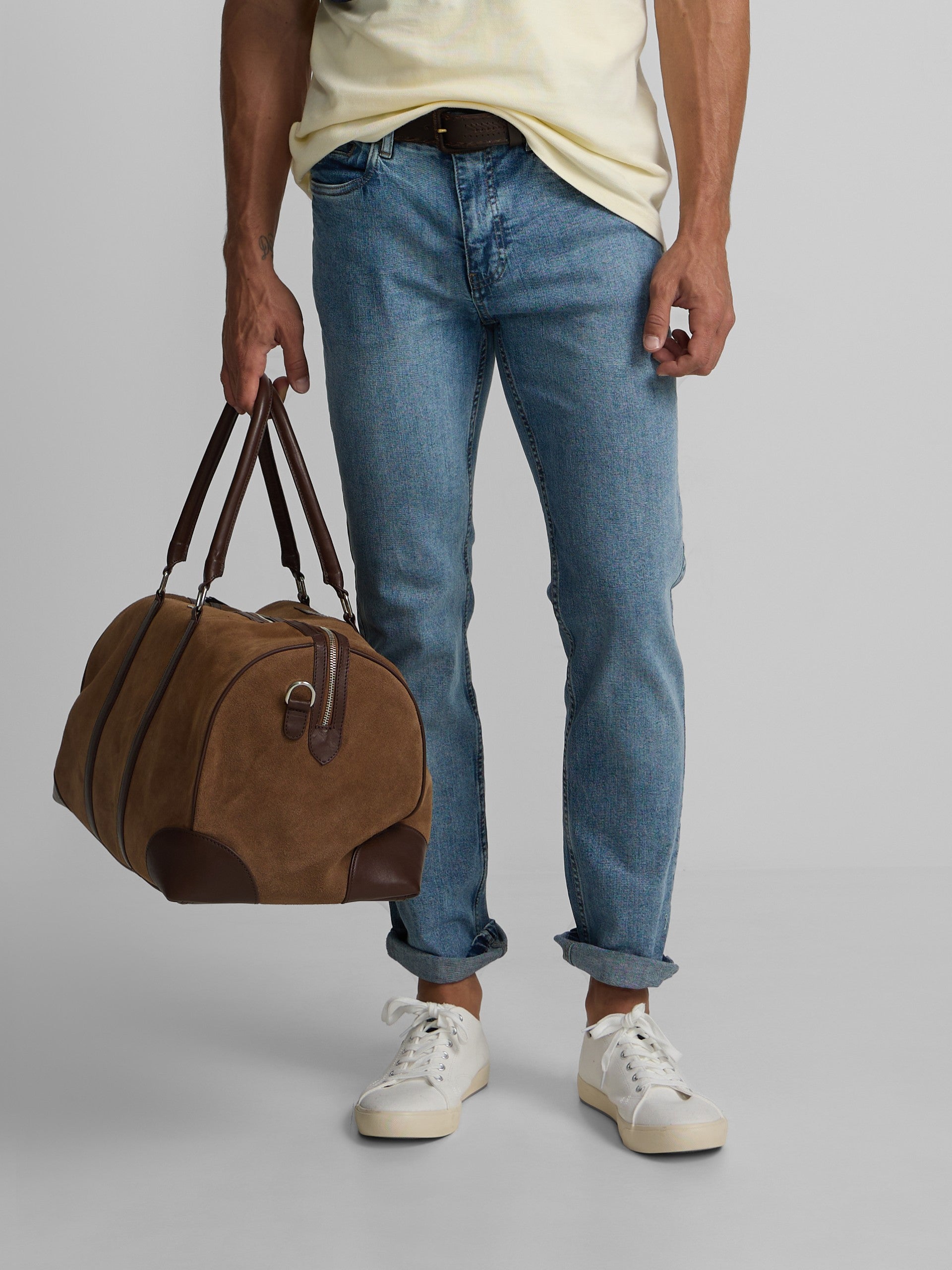 Pantalon de sport en denim bleu moyen