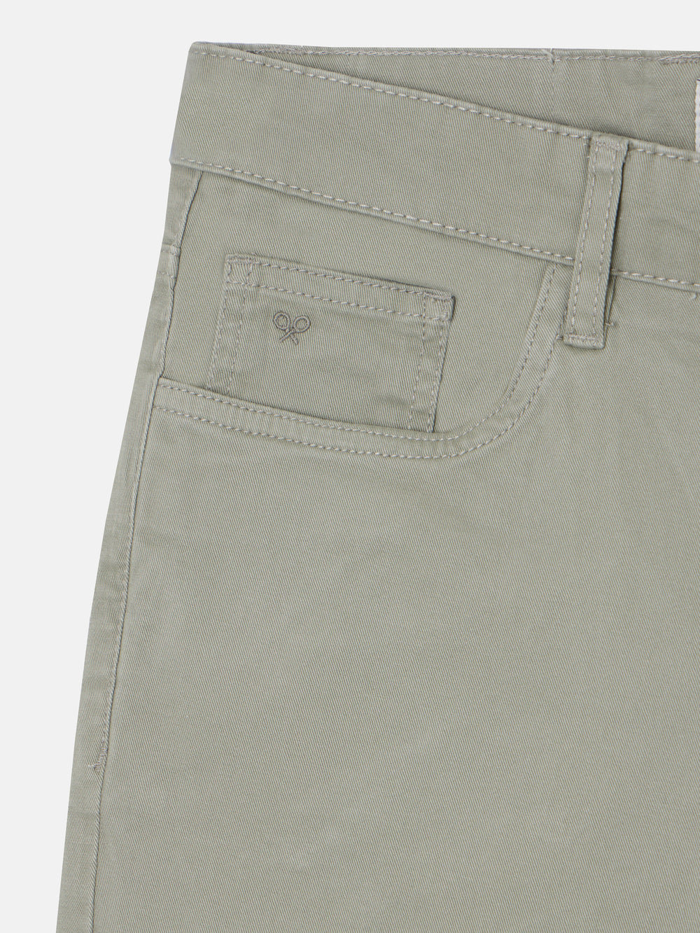 Medium green five-pocket sports trousers