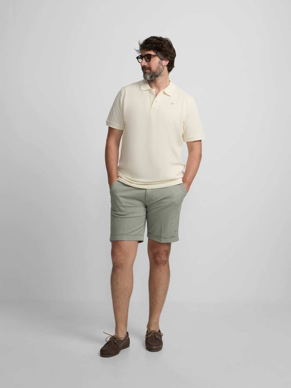 Polo clasico liso crema