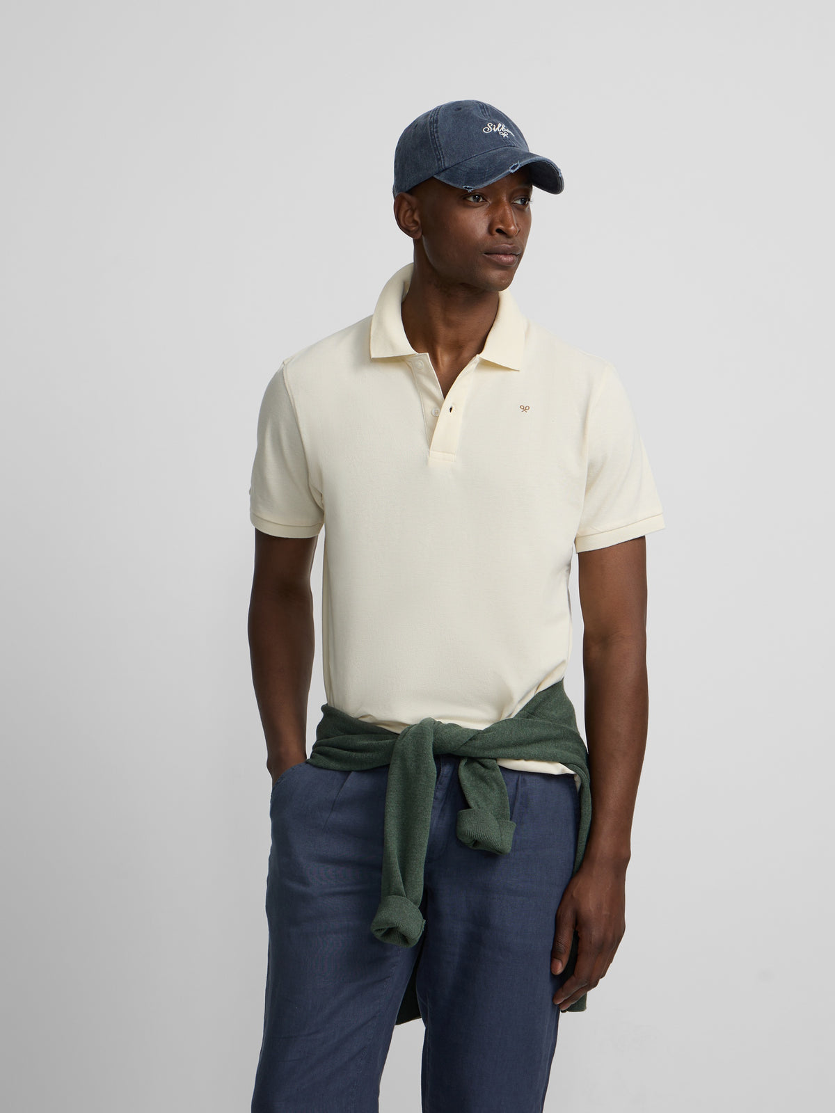 Polo clássico liso creme