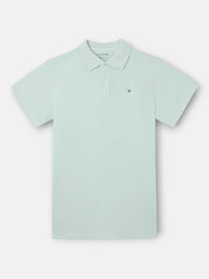 Polo clássico liso azul claro