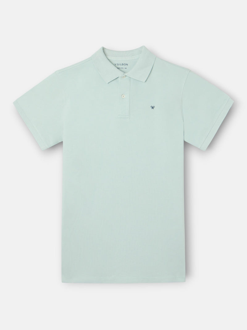 Classic plain light blue polo