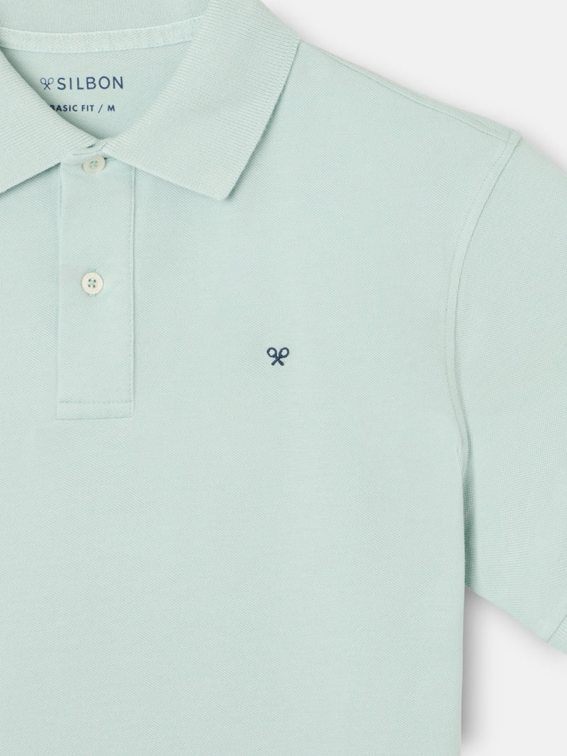 Classic plain light blue polo