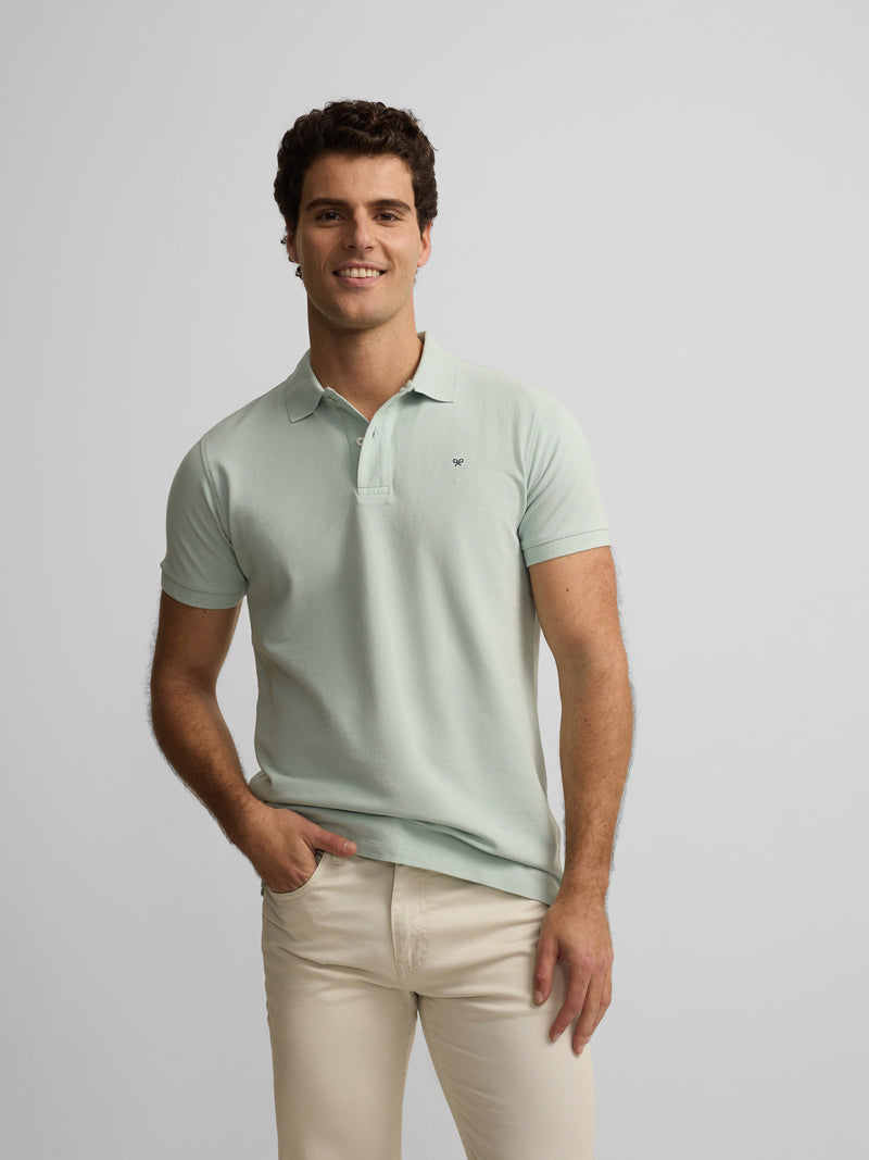 Classic plain light blue polo