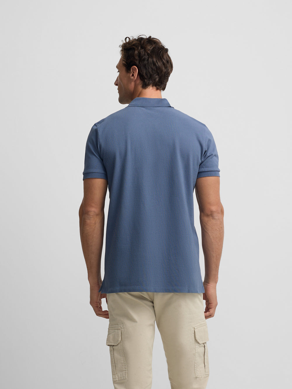 Polo clasico liso azul indigo