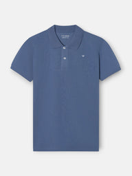 Polo clássico liso azul índigo
