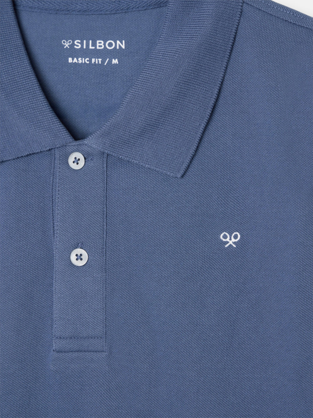 Polo clasico liso azul indigo