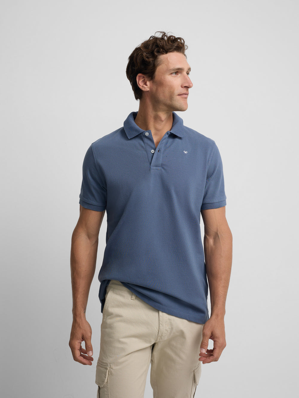 Polo clasico liso azul indigo