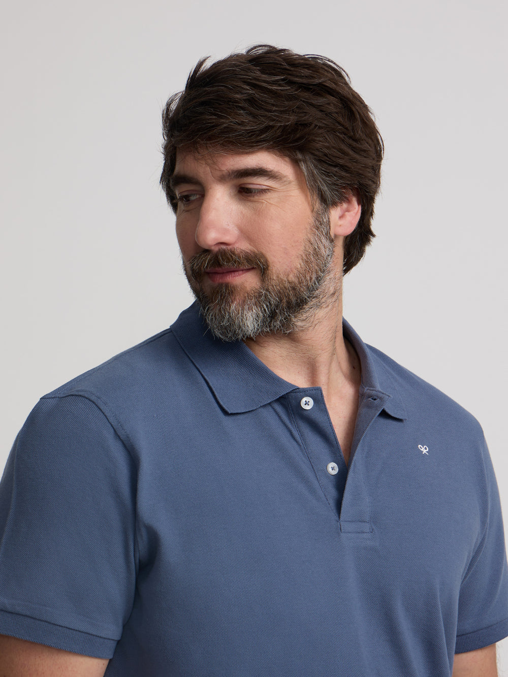 Polo clasico liso azul indigo