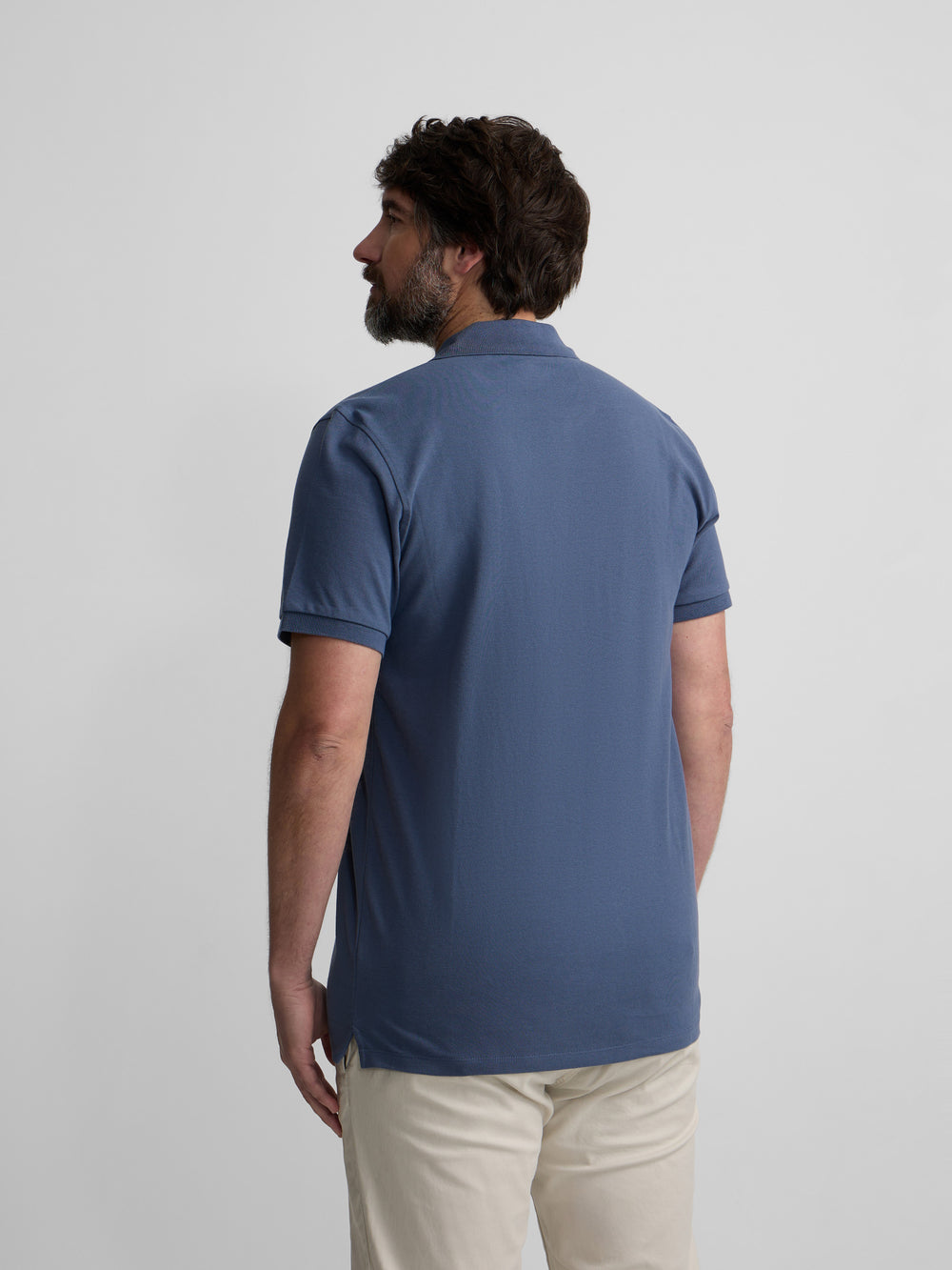 Polo clasico liso azul indigo