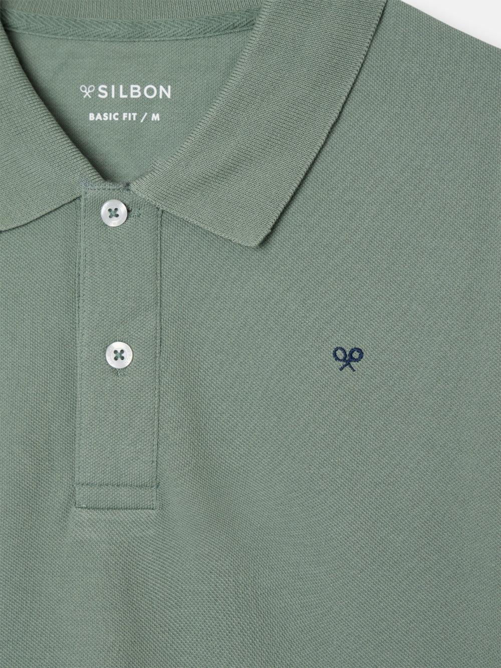 Polo clasico liso verde medio