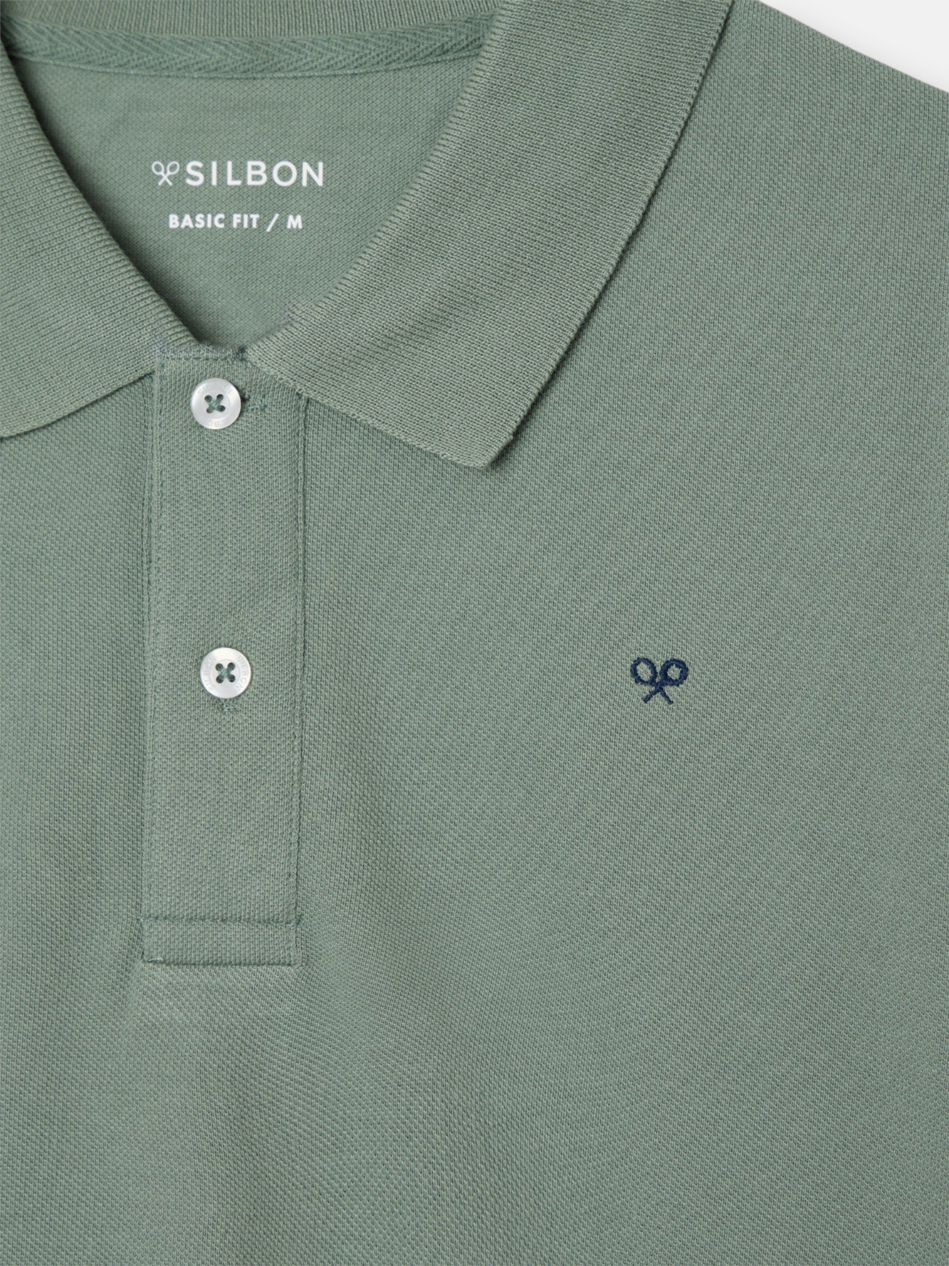 Polo classique uni vert moyen