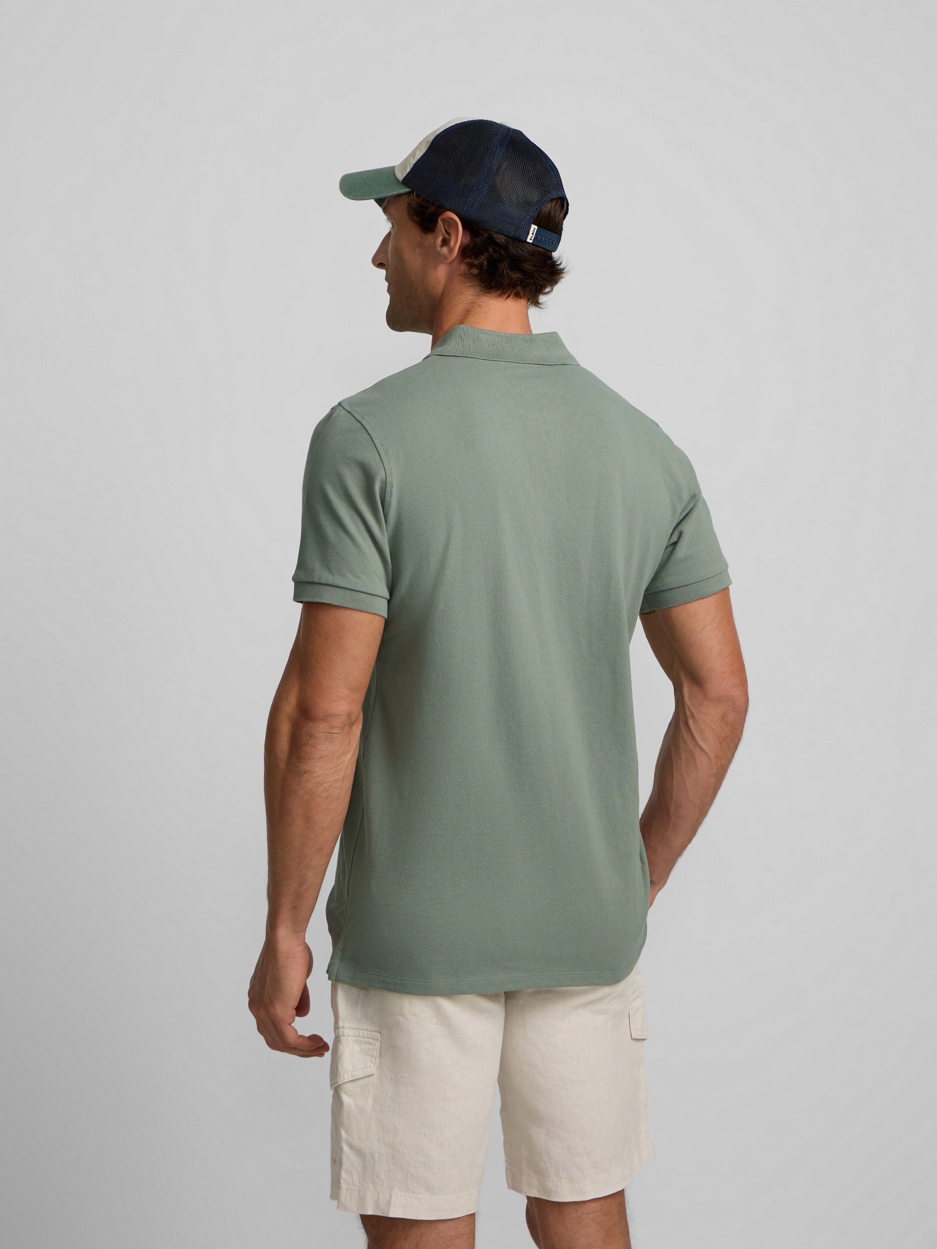 Classic plain medium green polo
