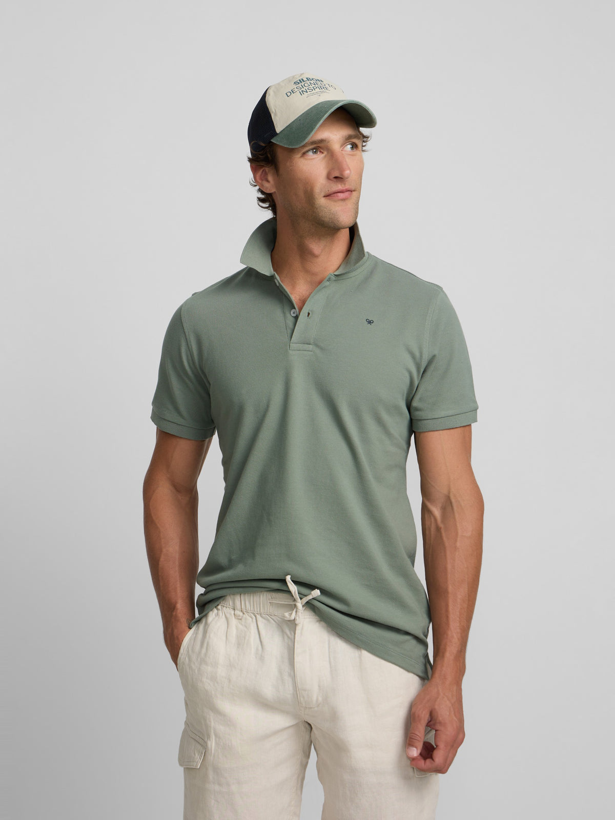 Polo clássico liso verde