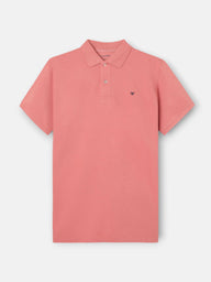 Polo clássico liso coral
