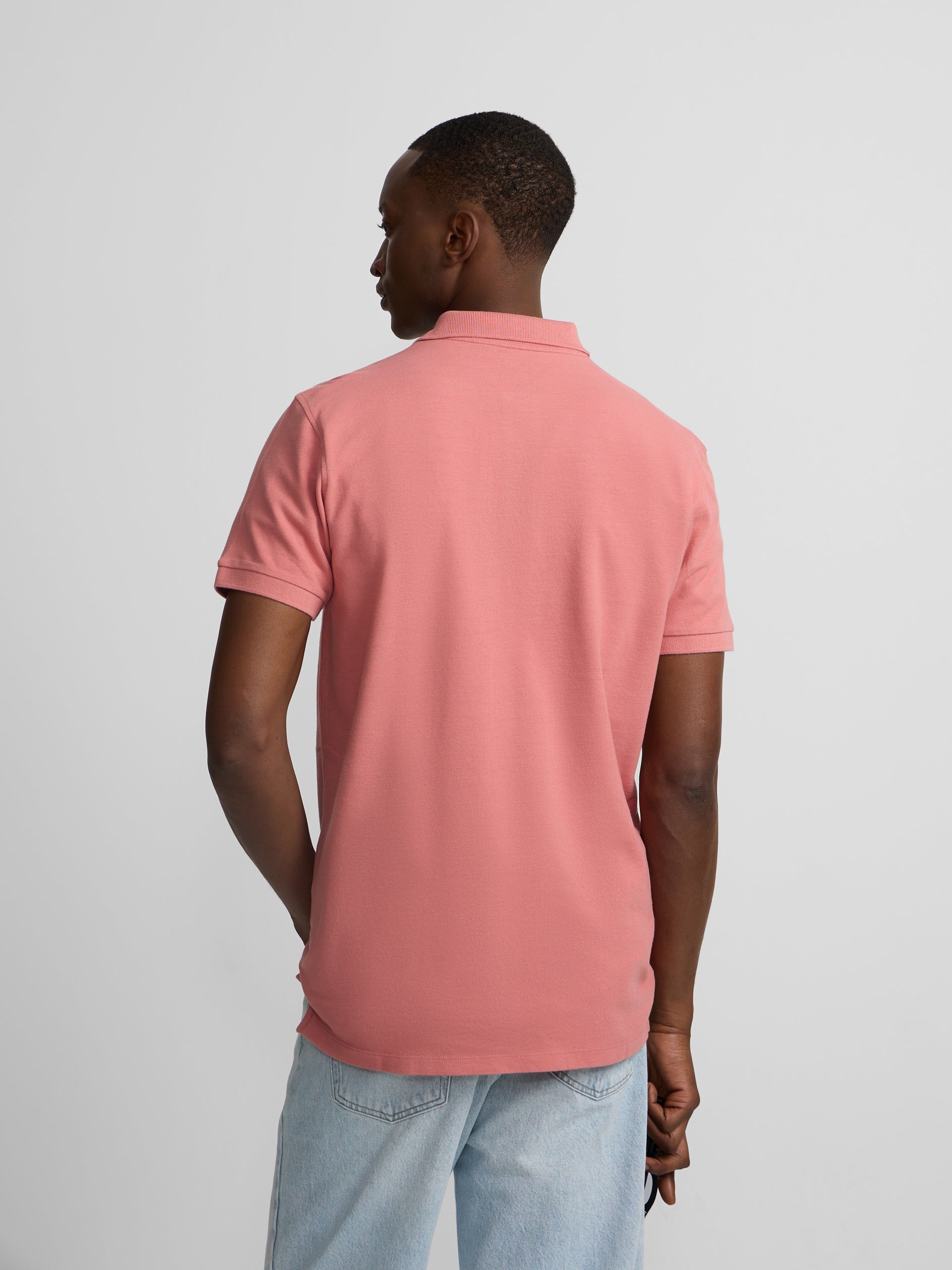 Classic plain coral polo