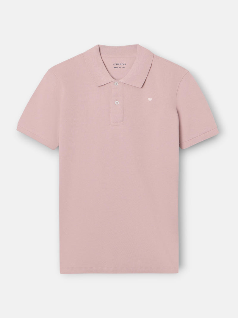 Polo clássico liso rosa