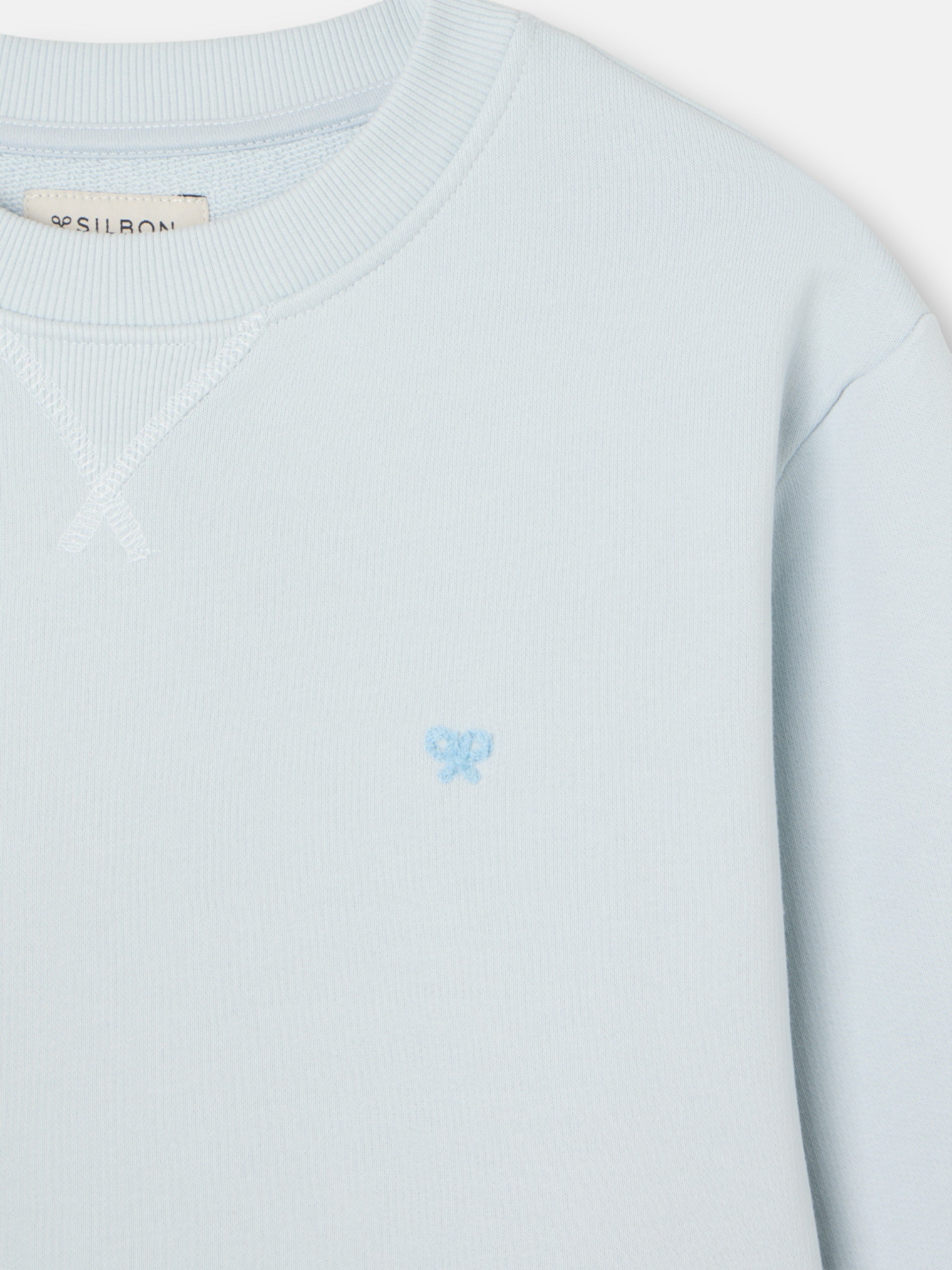 Sudadera Silbon minilogo rizo verde gris