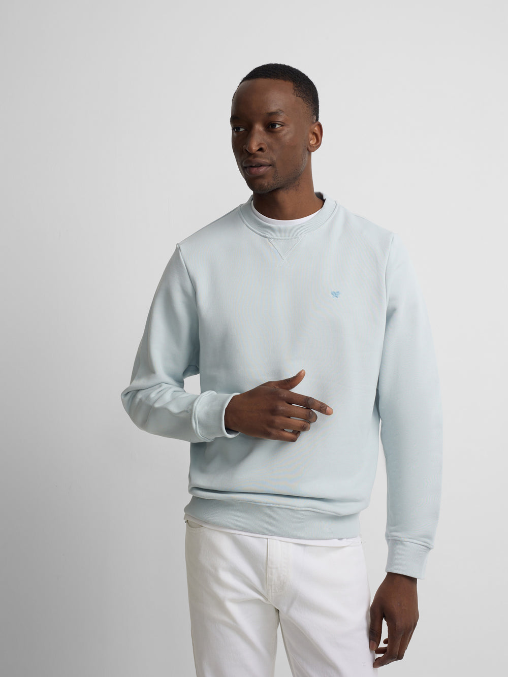 Silbon sweatshirt with green gray terry cloth mini logo