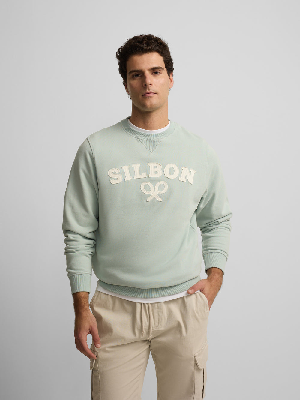 Sudadera Silbon raqueta media aguamarina
