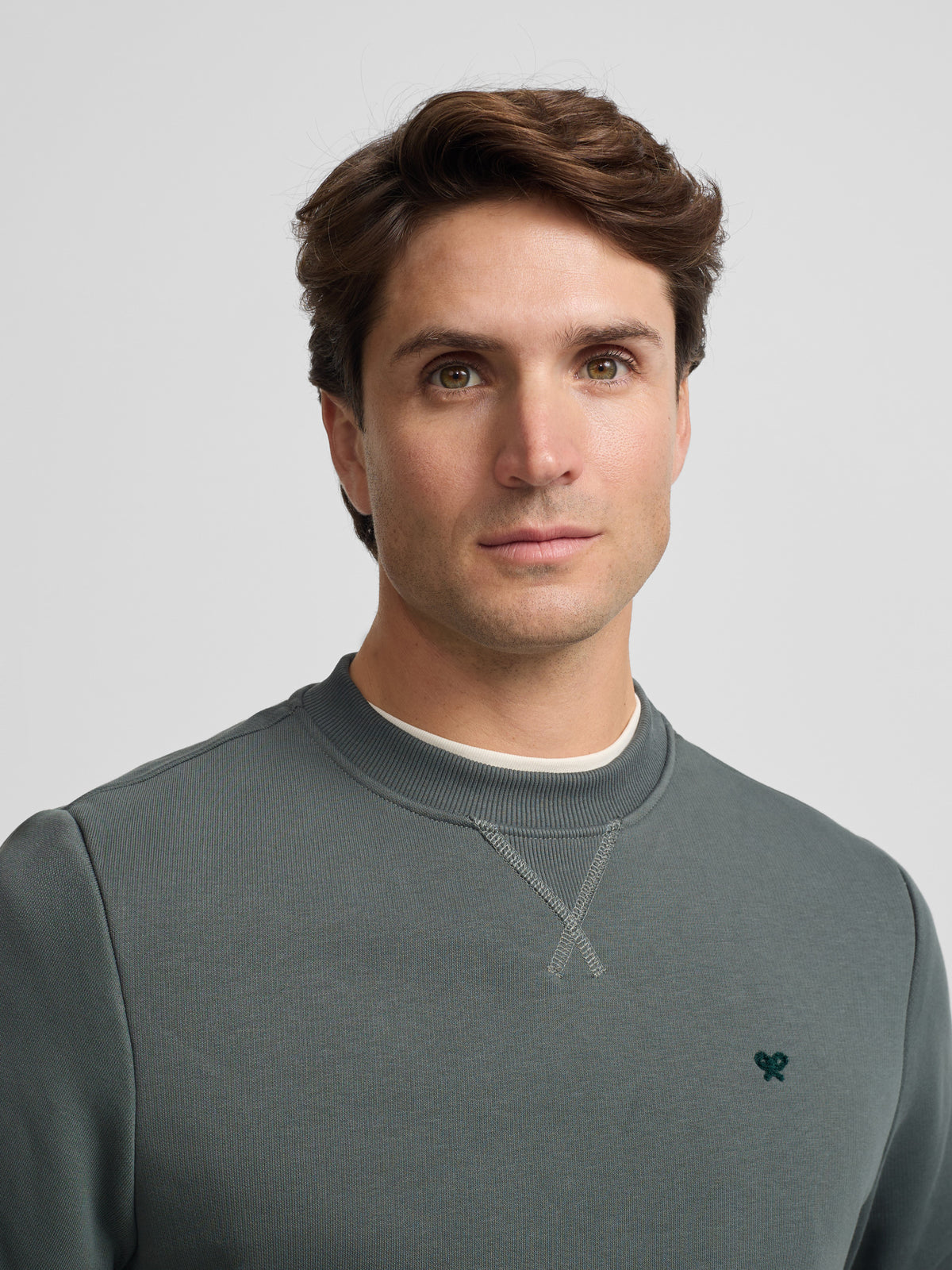 Sudadera Silbon minilogo rizo verde oscuro