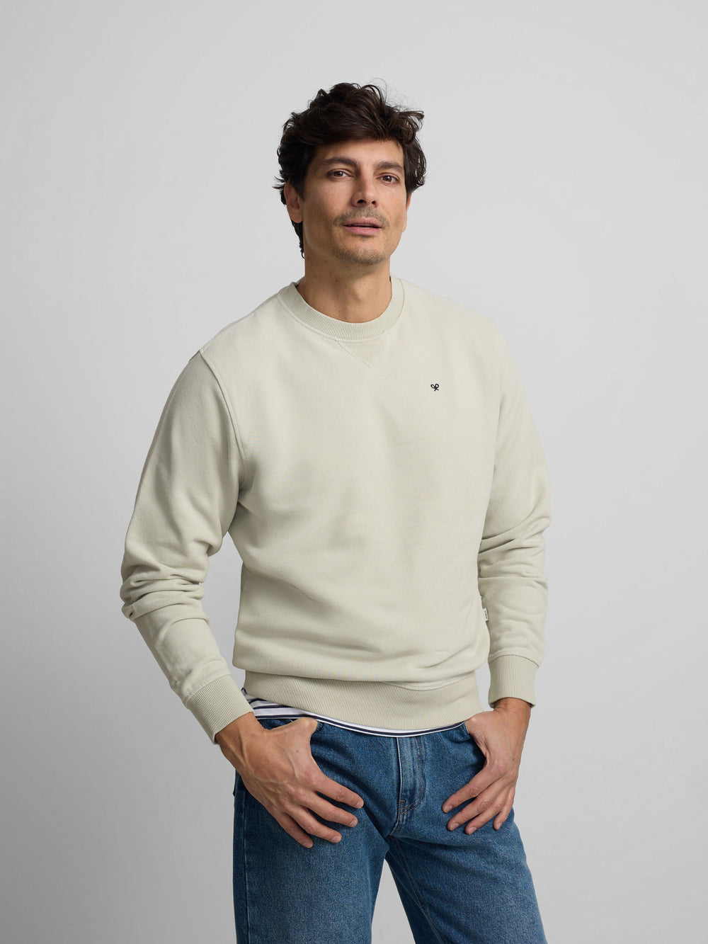 Sweatshirt Silbon minilogo verde claro