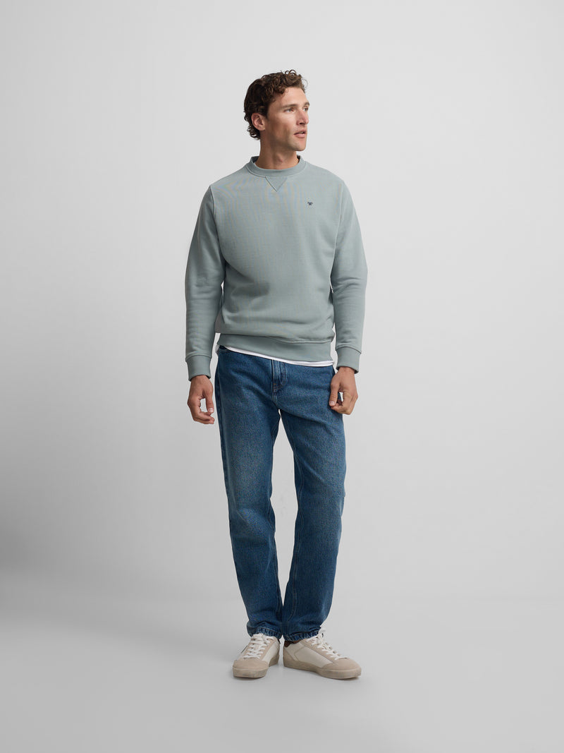 Silbon sweatshirt with green-grey mini logo
