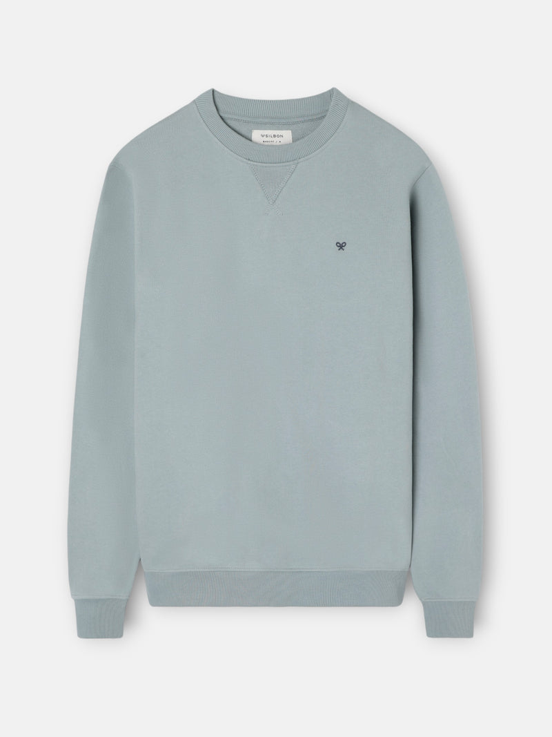 Silbon sweatshirt with green-grey mini logo
