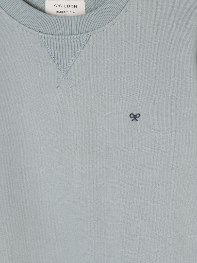 Silbon sweatshirt with green-grey mini logo