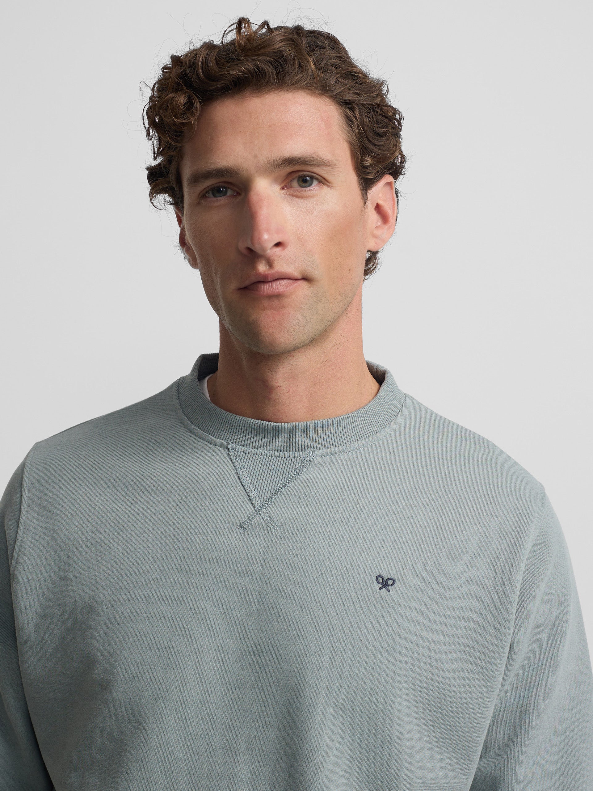 Sudadera silbon minilogo verde gris