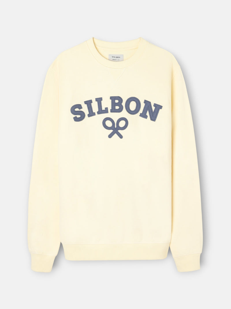Sweat-shirt Silbon raquette demi-jaune