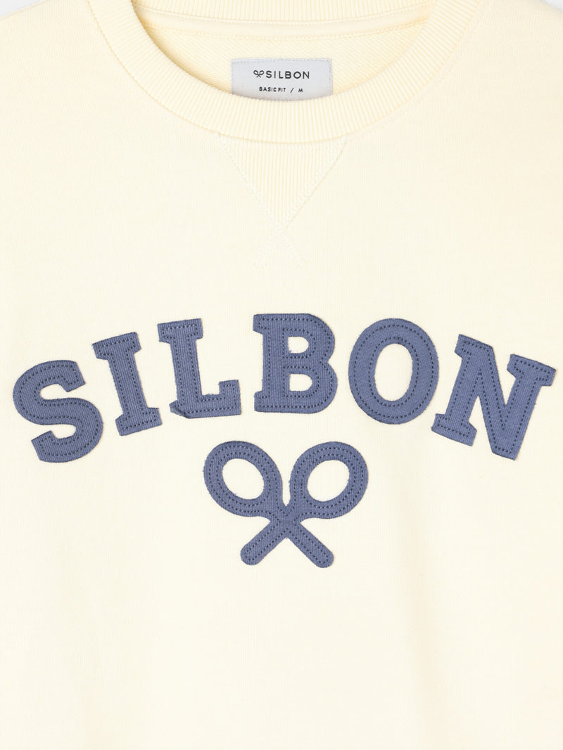Sweat-shirt Silbon raquette demi-jaune