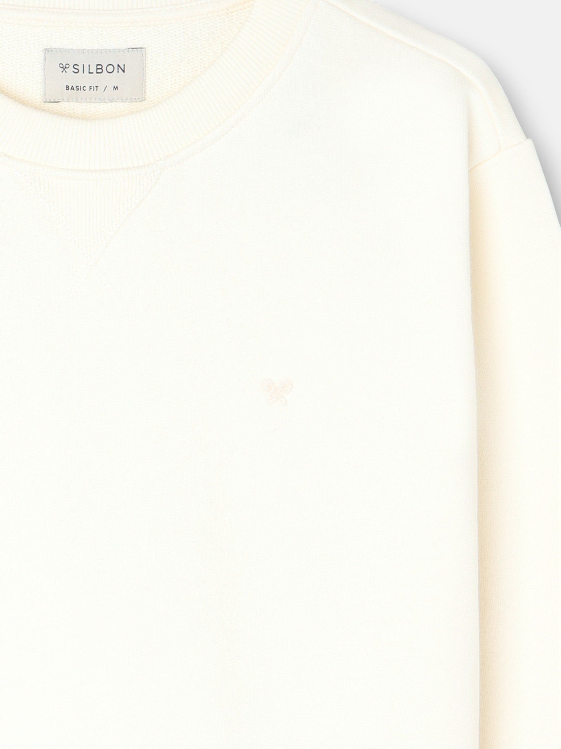 Sudadera Silbon minilogo rizo crema