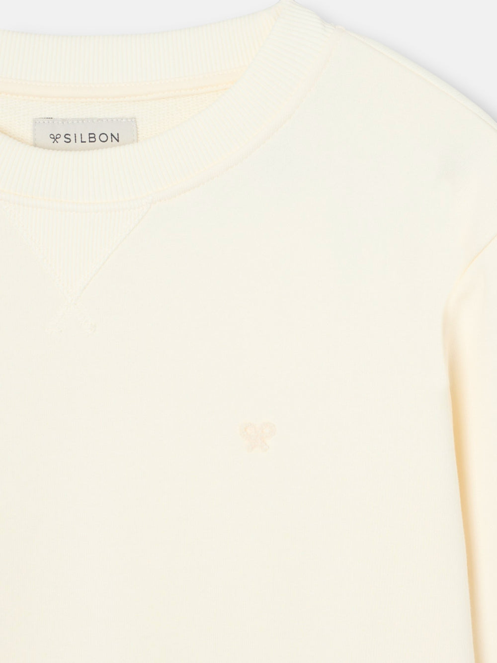 Sudadera Silbon minilogo rizo crema