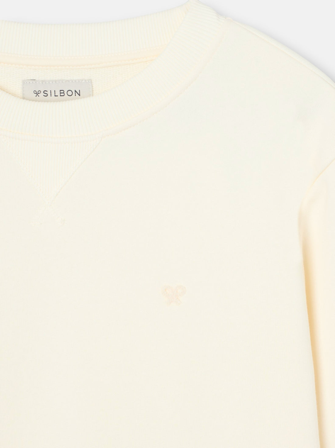 Silbon sweatshirt with mini terry logo in cream