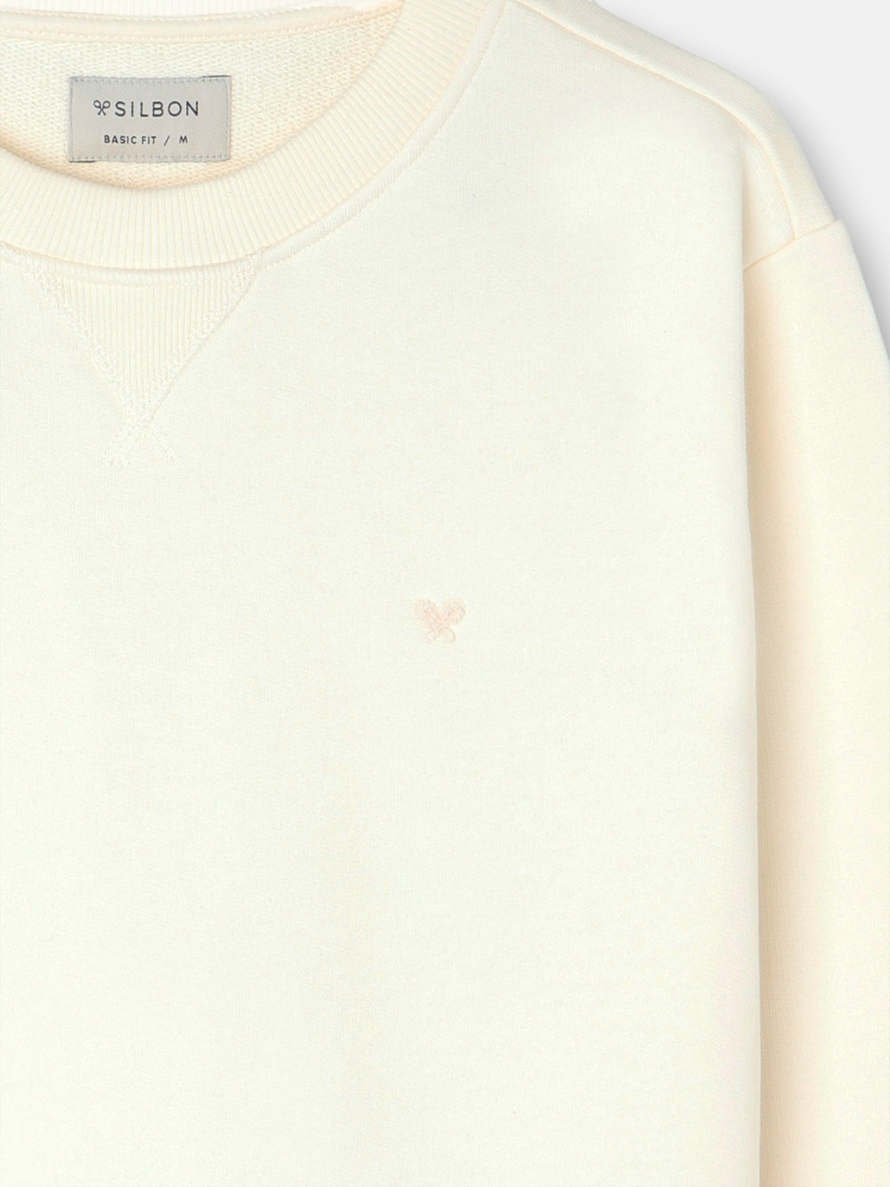 Sudadera Silbon minilogo rizo crema